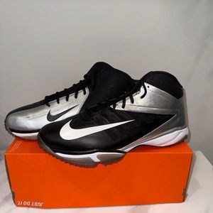 Nike Vapor Turfs Pro 3/4 Nubby Football Cleats Turfs Black/Silver Size 13.5